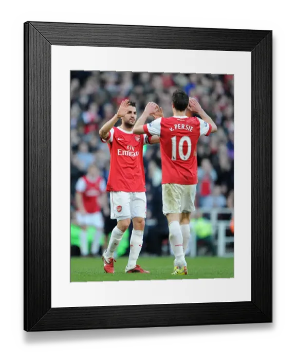 Framed Print : Cesc Fabregas and Robin van Persie (Arsenal). Arsenal 2: 0 Wolverhampton Wanderers Framed Print : Cesc Fabregas and Robin van Persie (Arsenal). Arsenal 2: 0 Wolverhampton Wanderers