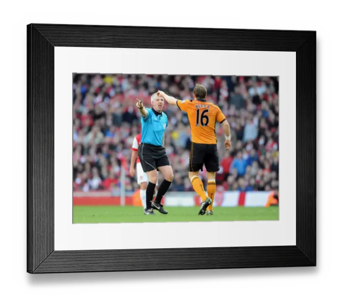 Framed Print : Chris Foy Referee. Arsenal 2: 0 Wolverhampton Wanderers. Barclays Premier League Framed Print : Chris Foy Referee. Arsenal 2: 0 Wolverhampton Wanderers. Barclays Premier League