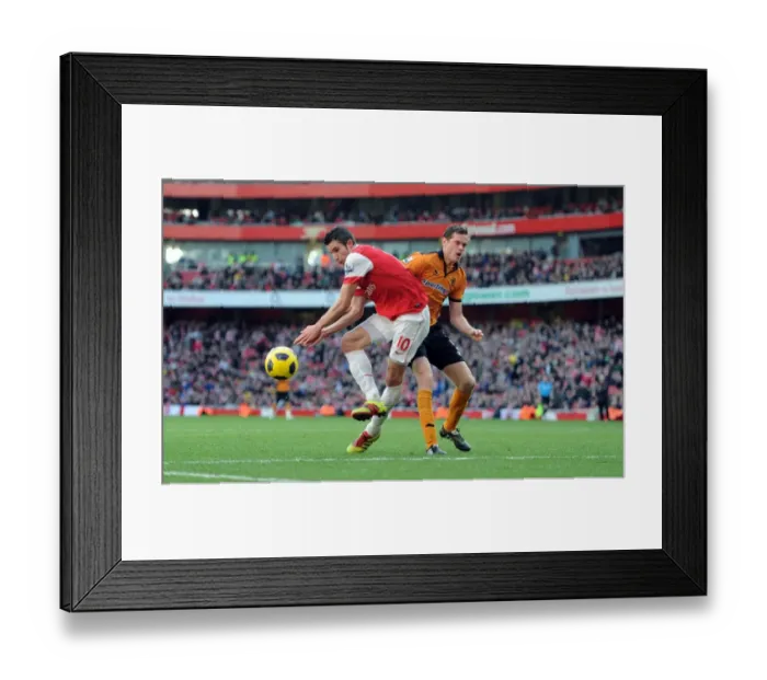 Framed Print : Katie Baldwin (Arsenal) Richard Stearman (Wolves). Arsenal 2: 0 Wolverhampton Wanderers