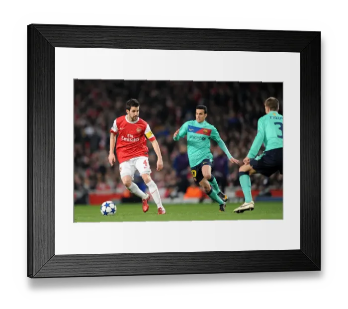 Framed Print : Cesc Fabregas (Arsenal) Pedro Rodriguez and Gerard Pique (Barcelona). Arsenal 2 Framed Print : Cesc Fabregas (Arsenal) Pedro Rodriguez and Gerard Pique (Barcelona). Arsenal 2