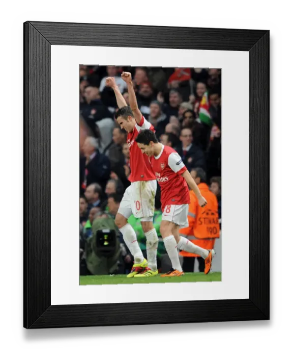 Framed Print : Robin van Persie and Samir Nasri: Arsenal's Unforgettable Goal Celebration vs. Barcelona in the UEFA Champions League (1st Leg, Arsenal 2:1) Framed Print : Robin van Persie and Samir Nasri: Arsenal's Unforgettable Goal Celebration vs. Barcelona in the UEFA Champions League (1st Leg, Arsenal 2:1)