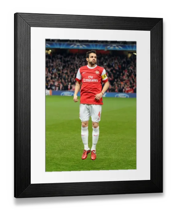 Framed Print : Cesc Fabregas Leads Arsenal to Glory: 2-1 Victory over Barcelona in the Champions League at Emirates Stadium