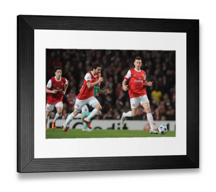 Framed Print : Laurent Koscielny and Cesc Fabregas (Arsenal). Arsenal 2: 1 Barcelona, UEFA Champions League