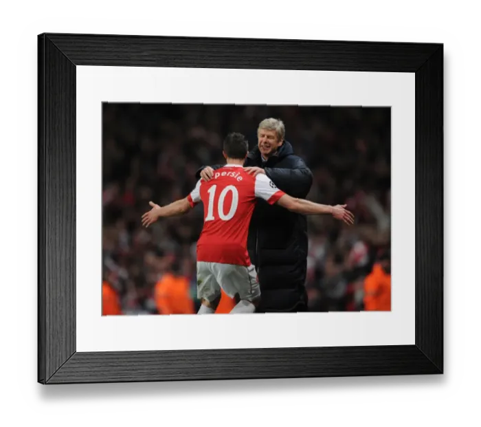 Framed Print : Van Persie's Historic Goal: Arsenal's 1-2 Victory Over Barcelona with Wenger Framed Print : Van Persie's Historic Goal: Arsenal's 1-2 Victory Over Barcelona with Wenger