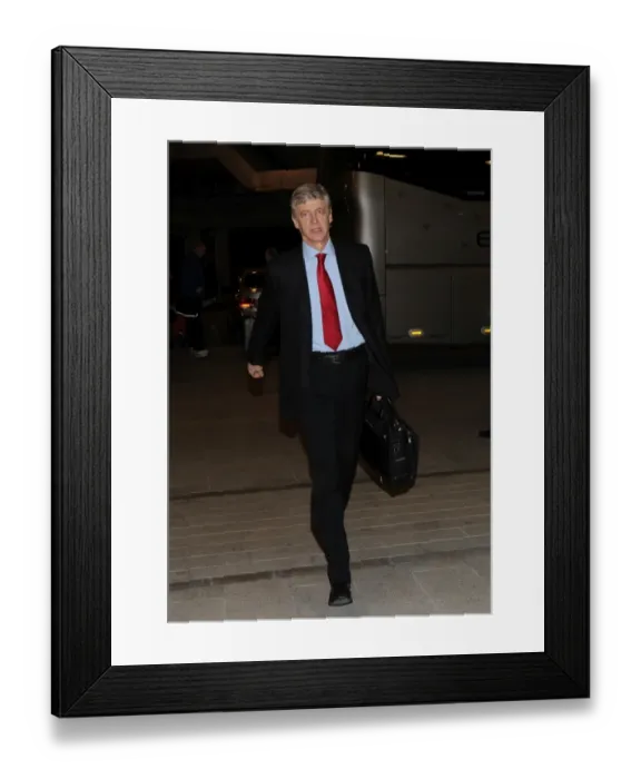 Framed Print : Arsenal manager Arsene Wenger. Arsenal 2: 1 Barcelona, UEFA Champions League