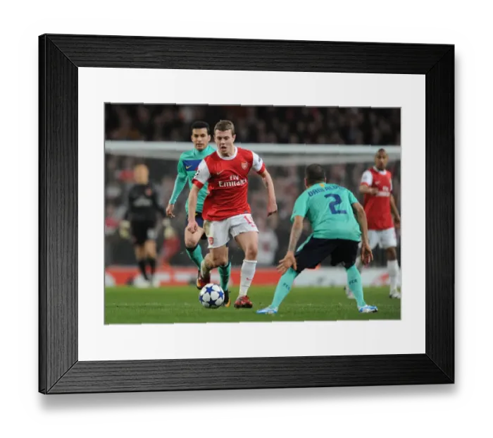 Framed Print : Jack Wilshere (Arsenal) Daniel Alves (Barcelona). Arsenal 2: 1 Barcelona Framed Print : Jack Wilshere (Arsenal) Daniel Alves (Barcelona). Arsenal 2: 1 Barcelona