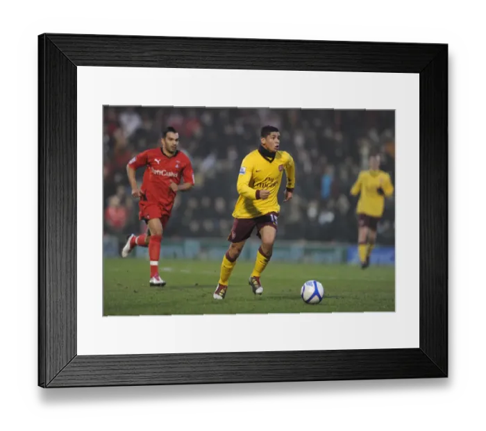 Framed Print : Denilson (Arsenal). Leyton Orient 1: 1 Arsenal, FA Cup Fifth Round, Matchroom Stadium