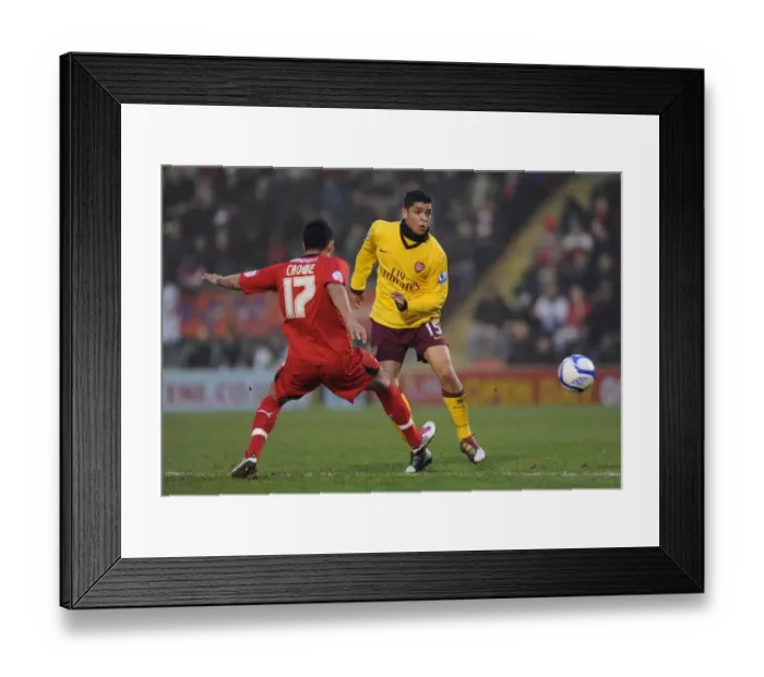 Framed Print : Denilson (Arsenal) Jason Crowe (Orient). Leyton Orient 1: 1 Arsenal. FA Cup 5th Round