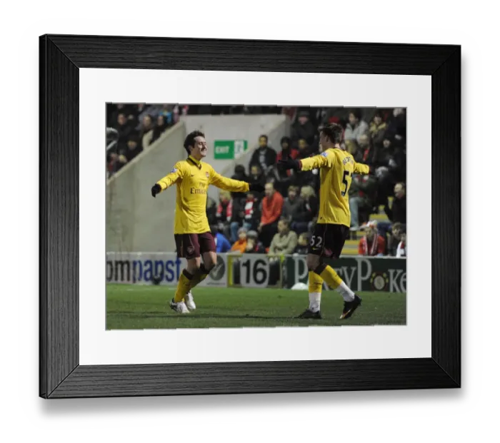 Framed Print : Rosicky and Bendtner: Unforgettable FA Cup Goal Celebration Framed Print : Rosicky and Bendtner: Unforgettable FA Cup Goal Celebration