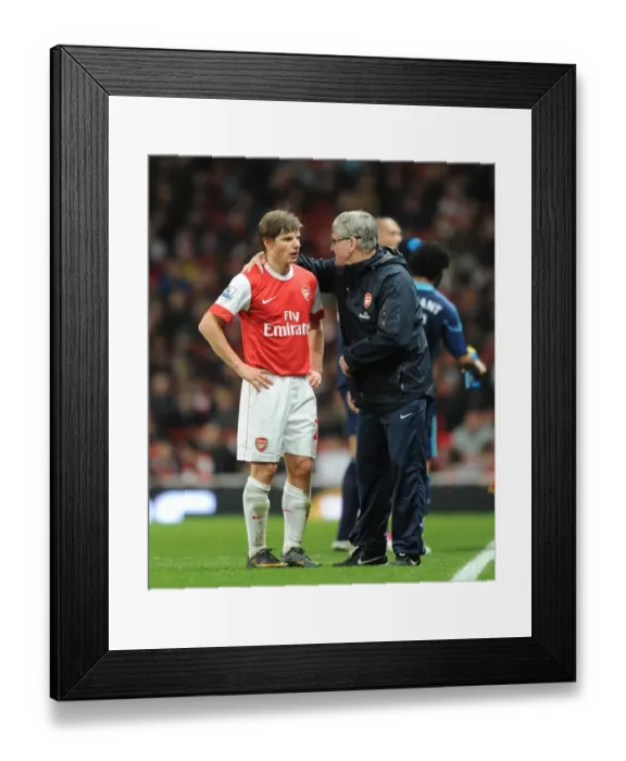 Framed Print : Arsenal assistant manager Pat Rice with Andrey Arshavin. Arsenal 1: 0 Stoke City Framed Print : Arsenal assistant manager Pat Rice with Andrey Arshavin. Arsenal 1: 0 Stoke City