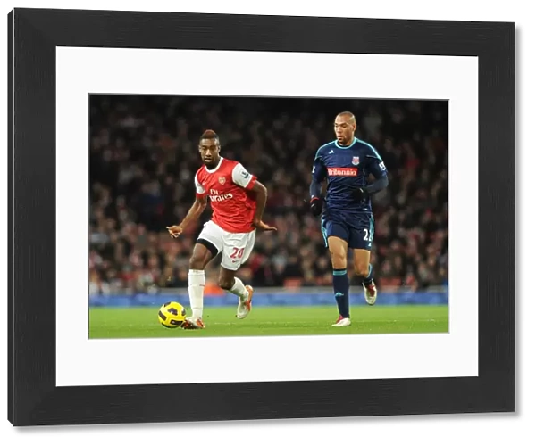 Johan Djourou (Arsenal) John Carew (Stoke). Arsenal 1: 0 Stoke City, Barclays Premier League