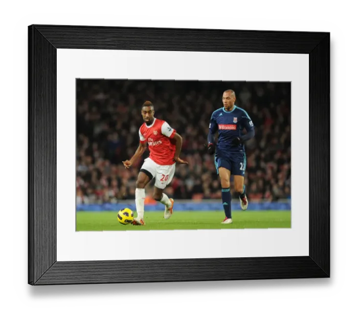 Framed Print : Johan Djourou (Arsenal) John Carew (Stoke). Arsenal 1: 0 Stoke City, Barclays Premier League
