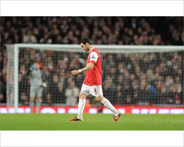 Injured Arsenal captain Cesc Fabregas leaves the field. Arsenal 1: 0 Stoke City