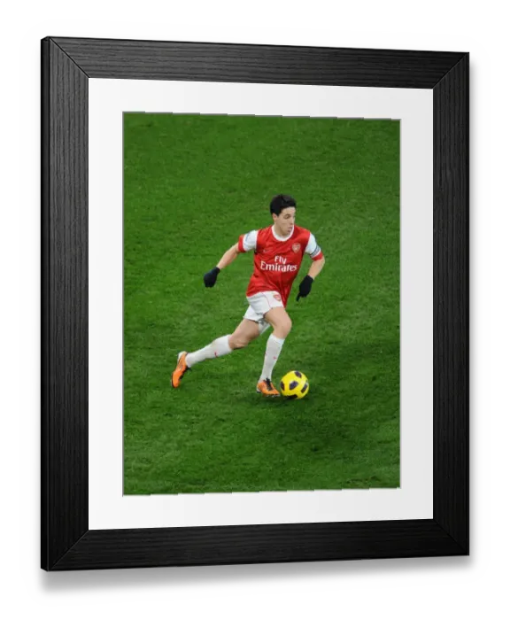 Framed Print : Samir Nasri Scores the Winning Goal: Arsenal 1-0 Stoke City, Barclays Premier League, Emirates Stadium (2011)
