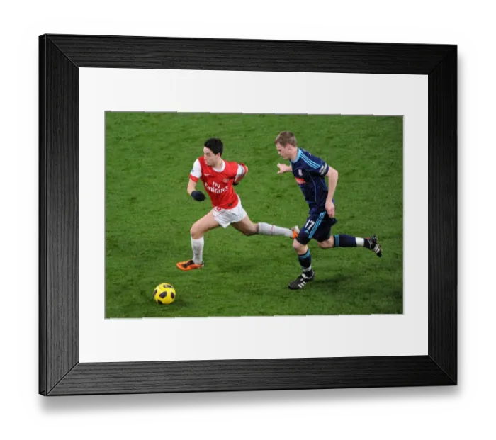 Framed Print : Samir Nasri (Arsenal) Ryan Shawcross (Stoke). Arsenal 1: 0 Stoke City. Barclays Premier League