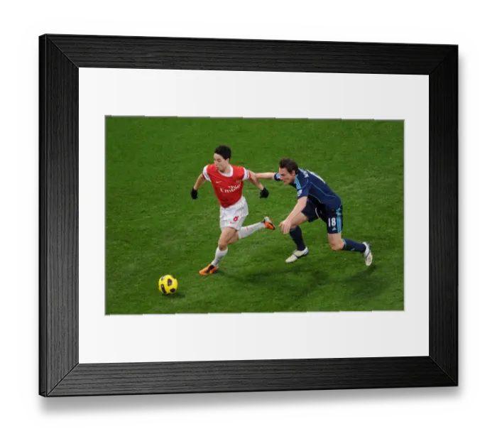 Framed Print : Samir Nasri vs. Dean Whitehead: Arsenal's Win Over Stoke City in the Barclays Premier League (23 / 2 / 11)