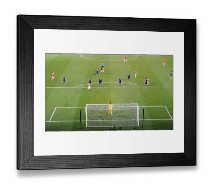 Framed Print : Arsenal penalty area. Arsenal 1: 0 Stoke City. Barclays Premier League. Emirates Stadium Framed Print : Arsenal penalty area. Arsenal 1: 0 Stoke City. Barclays Premier League. Emirates Stadium