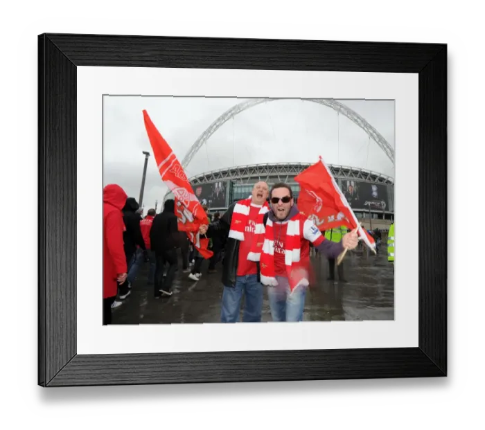 Framed Print : Disappointed Arsenal Fans Outside Wembley After Carling Cup Final Loss to Birmingham City (2011) Framed Print : Disappointed Arsenal Fans Outside Wembley After Carling Cup Final Loss to Birmingham City (2011)