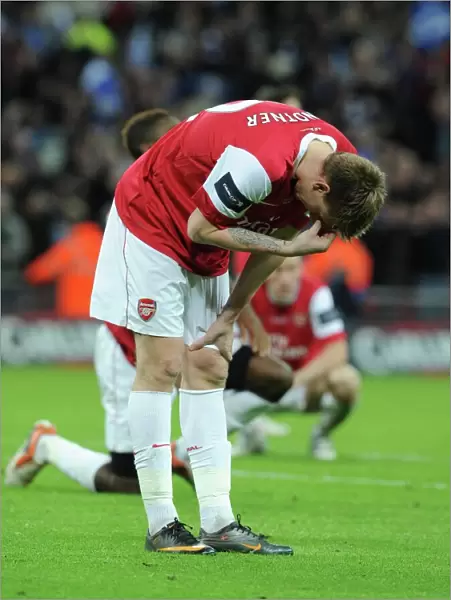 Dejected Nicklas Bendtner (Arsenal). Arsenal 1: 2 Birmingham City, Carling Cup Final