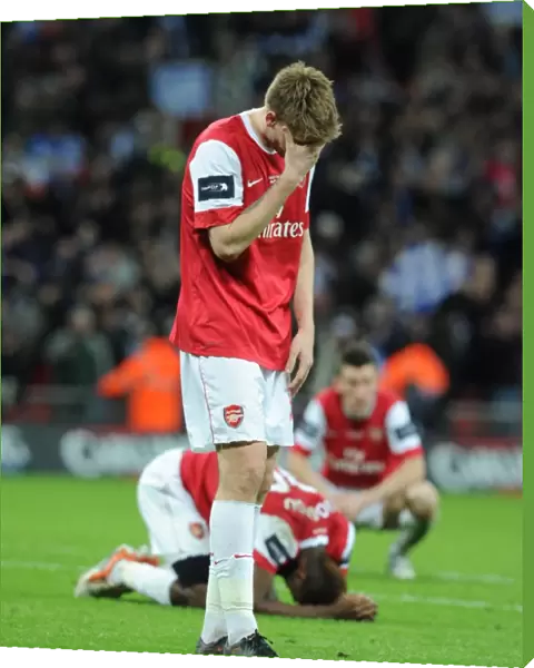 Dejected Nicklas Bendtner: Arsenal's Carling Cup Final Defeat against Birmingham City (2011)