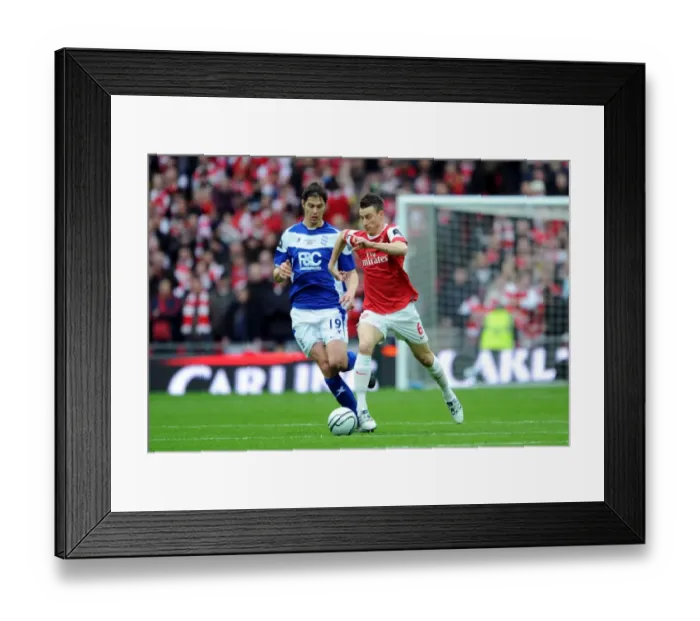Framed Print : Laurent Koscielny (Arsenal) Nikola Zigic (Birmingham). Arsenal 1: 2 Birmingham City