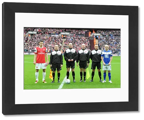 Captains : Robin van Persie (Arsenal), Stephen Carr (Birmingham) line up with officials before the match. Arsenal 1: 2 Birmingham City, Carling Cup Final, Wembley Stadium, London, 27  /  2  /  2011. Credit : Stuart MacFarlane  /  Arsenal