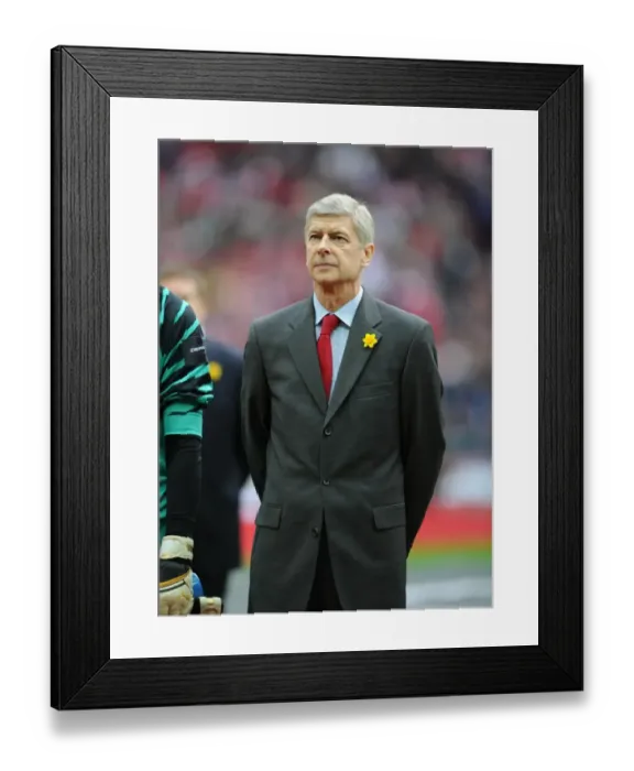 Framed Print : Arsene Wenger: Disappointment at Arsenal's Carling Cup Final Defeat to Birmingham City (27 / 2 / 2011)