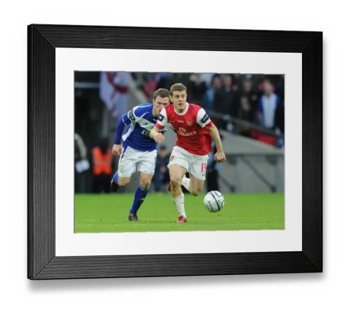 Framed Print : Jack Wilshere vs Craig Gardner: Birmingham City's Upset over Arsenal in Carling Cup Final at Wembley Stadium (2011)