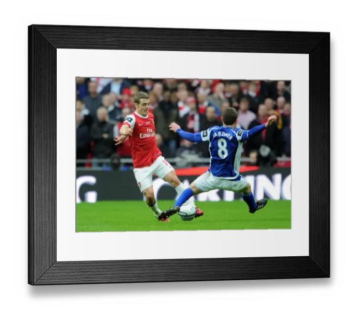 Framed Print : Jack Wilshere vs Craig Gardner: Arsenal's Defeat in the Carling Cup Final against Birmingham City (27 / 2 / 11)