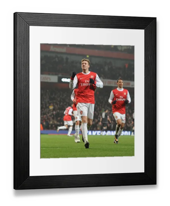 Framed Print : Nicklas Bendtner celebrates scoring the 4th Arsenal goal. Arsenal 5: 0 Leyton Orient Framed Print : Nicklas Bendtner celebrates scoring the 4th Arsenal goal. Arsenal 5: 0 Leyton Orient