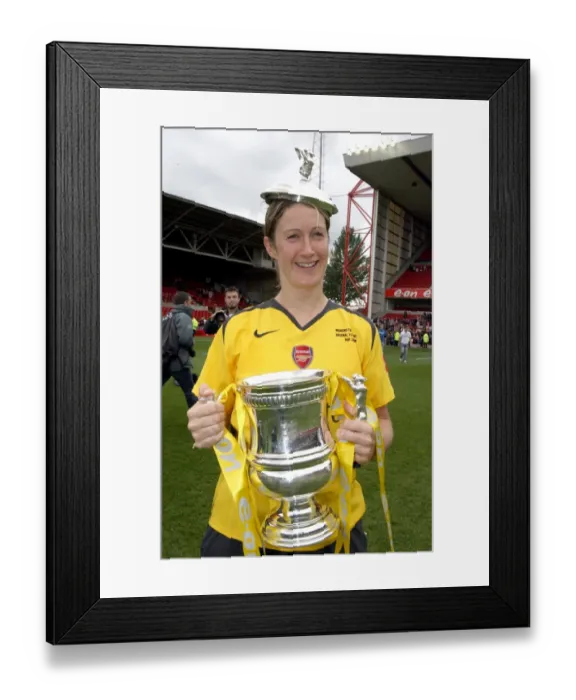 Framed Print : Ciara Grant Celebrates FA Cup Victory with Arsenal