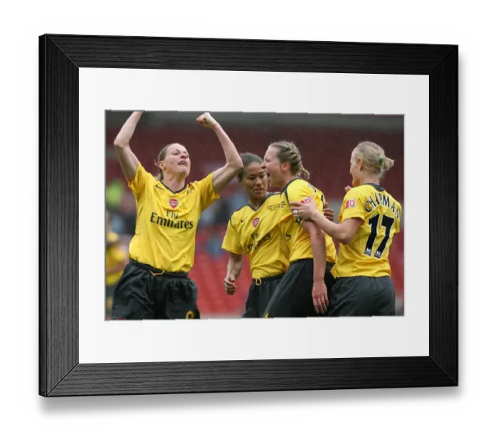Framed Print : Jayne Ludlow and Teammates Celebrate Arsenal's Second Goal in FA Cup Final Victory (2007) Framed Print : Jayne Ludlow and Teammates Celebrate Arsenal's Second Goal in FA Cup Final Victory (2007)