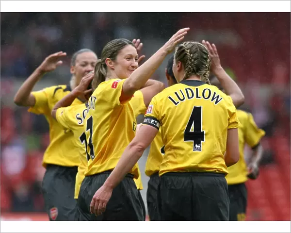 Jayne Ludlow and Ciara Grant: Celebrating Arsenal's Second Goal in FA Cup Final Victory