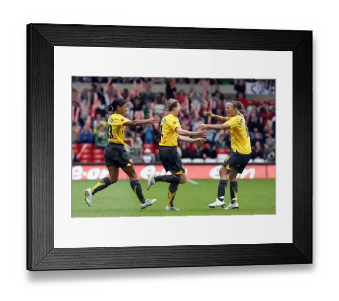 Framed Print : Triumphant Moment: Jayne Ludlow Scores Double as Arsenal Women Claim FA Cup Victory Framed Print : Triumphant Moment: Jayne Ludlow Scores Double as Arsenal Women Claim FA Cup Victory