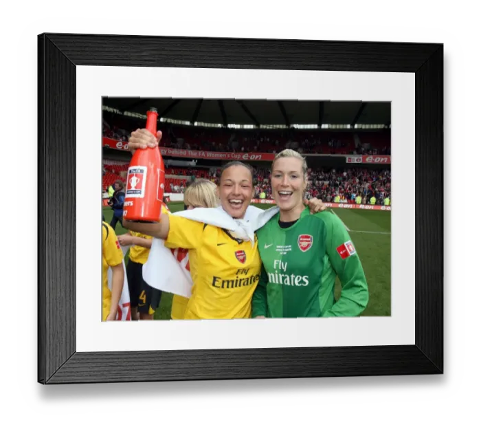 Framed Print : Arsenal Ladies Celebrate Historic FA Cup Victory: Double Joy for Emma Byrne and Lianne Sanderson - Arsenal's 4-1 Triumph over Charlton Athletic (FA Cup Final 2007) Framed Print : Arsenal Ladies Celebrate Historic FA Cup Victory: Double Joy for Emma Byrne and Lianne Sanderson - Arsenal's 4-1 Triumph over Charlton Athletic (FA Cup Final 2007)