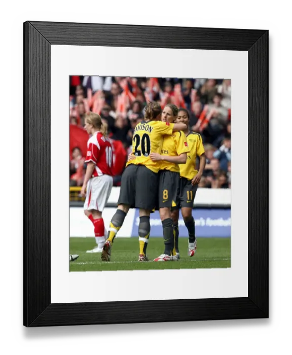 Framed Print : Kelly Smith and Gemma Davison: Double Trouble - Arsenal's Fourth Goal Celebration in FA Cup Final Victory Framed Print : Kelly Smith and Gemma Davison: Double Trouble - Arsenal's Fourth Goal Celebration in FA Cup Final Victory
