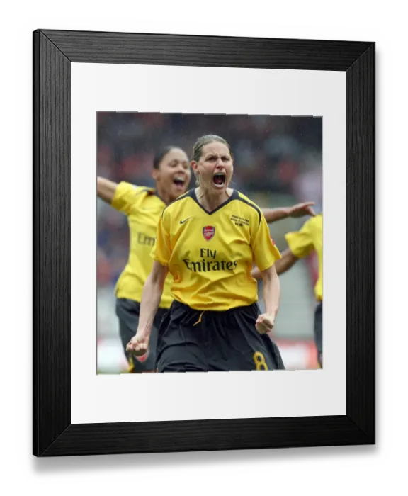 Framed Print : Arsenal's Kelly Smith Euphorically Celebrates Second Goal in FA Cup Final Victory (4:1 vs Charlton Athletic) Framed Print : Arsenal's Kelly Smith Euphorically Celebrates Second Goal in FA Cup Final Victory (4:1 vs Charlton Athletic)
