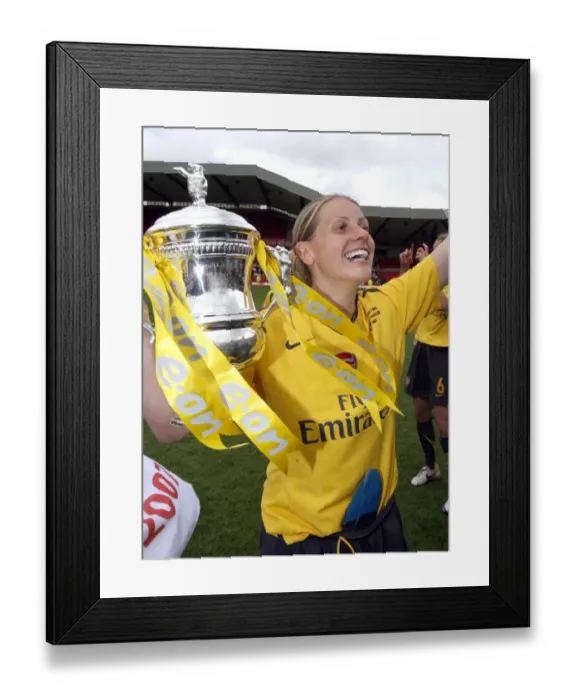 Framed Print : Kelly Smith with the FA Cup: Arsenal's Victory over Charlton Athletic Framed Print : Kelly Smith with the FA Cup: Arsenal's Victory over Charlton Athletic