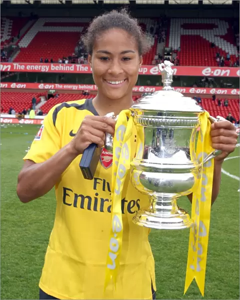 Rachel Yankey (Arsenal) with the FA Cup Trophy