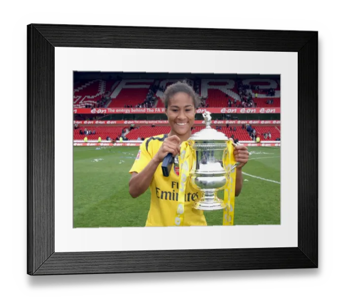 Framed Print : Rachel Yankey with the FA Cup: Arsenal's Victory in the Women's FA Cup Final against Charlton Athletic (2007)