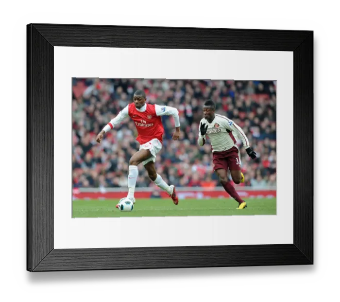 Framed Print : Abou Diaby (Arsenal) Asamoah Gyan (Sunderland). Arsenal 0: 0 Sunderland