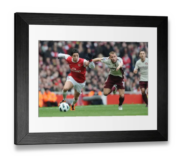Framed Print : Samir Nasri (Arsenal) Phil Bardsley (Sunderland). Arsenal 0: 0 Sunderland Framed Print : Samir Nasri (Arsenal) Phil Bardsley (Sunderland). Arsenal 0: 0 Sunderland
