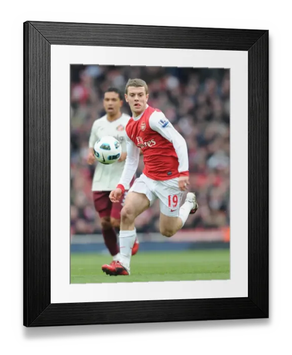 Framed Print : Arsenal's Jack Wilshere in Action against Sunderland at Emirates Stadium, Premier League 2010-11