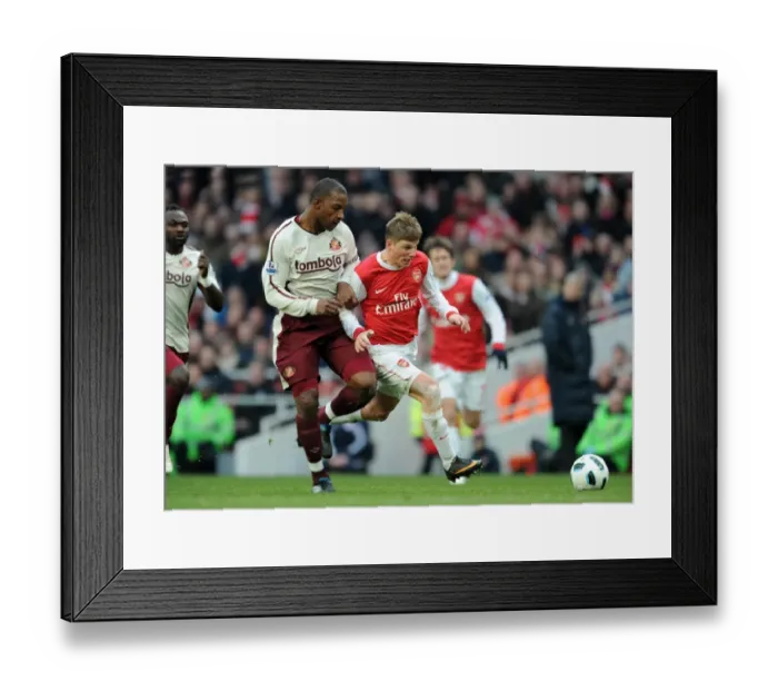 Framed Print : Andrey Arshavin (Arsenal) Titus Bramble (Sunderland). Arsenal 0: 0 Sunderland