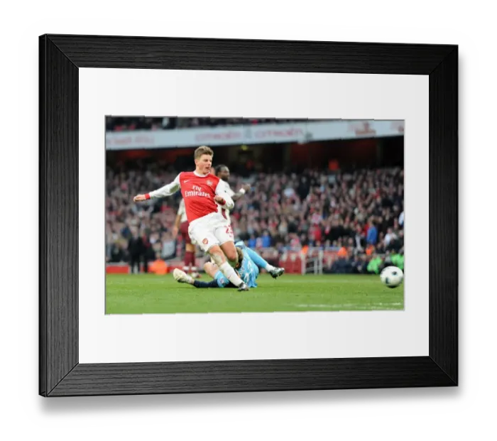 Framed Print : Andrey Arshavin (Arsenal) scores a goal that is ruled out for offside. Arsenal 0