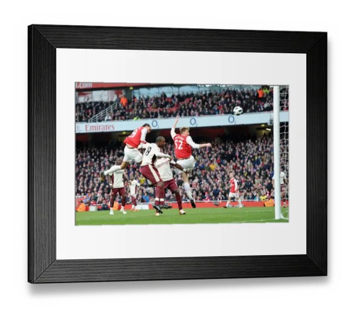 Framed Print : Chamakh's Thwarted Header: Arsenal vs Sunderland, 0-0