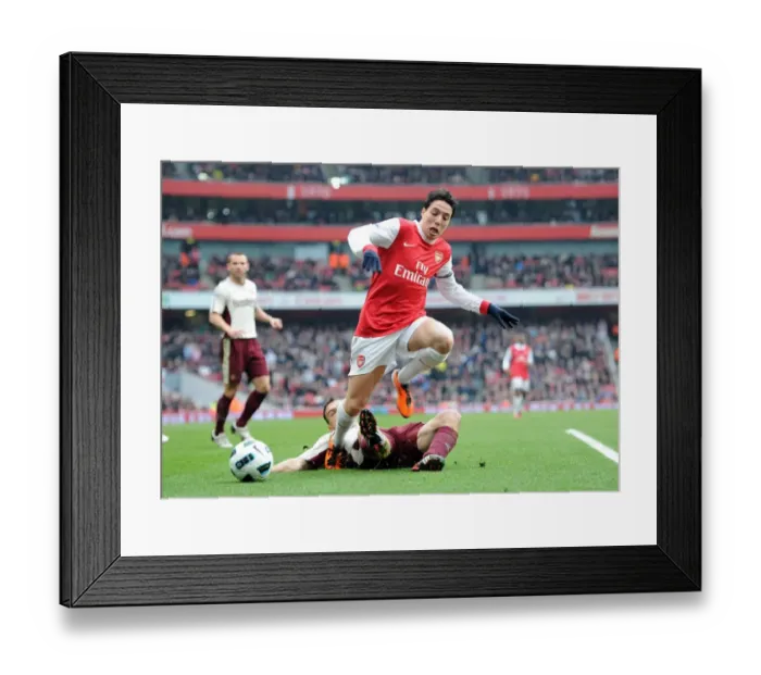 Framed Print : Samir Nasri (Arsenal) Steed Malbranque (Sunderland). Arsenal 0: 0 Sunderland