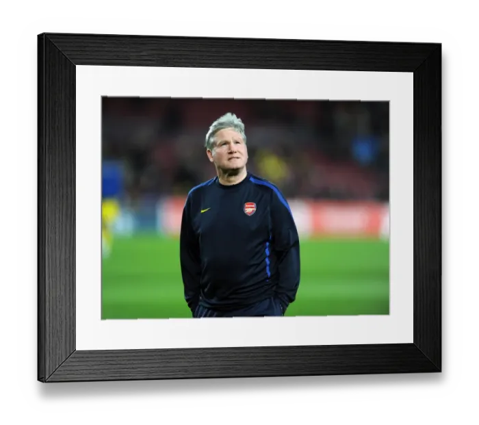 Framed Print : Pat Rice (Arsenal Assistant Manager). Barcelona 3: 1 Arsenal. UEFA Champions League Framed Print : Pat Rice (Arsenal Assistant Manager). Barcelona 3: 1 Arsenal. UEFA Champions League