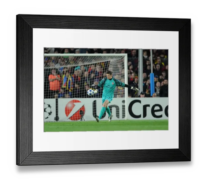 Framed Print : Wojciech Szczesny (Arsenal). Barcelona 3: 1 Arsenal. UEFA Champions League