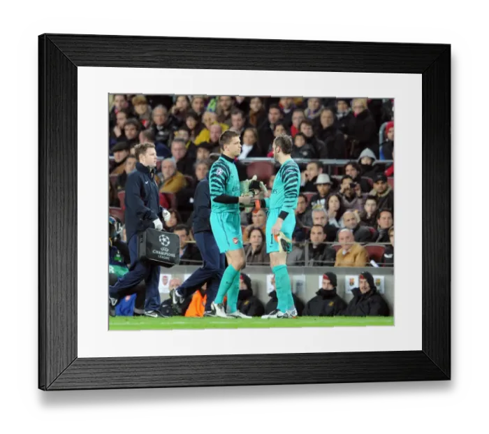 Framed Print : Wojciech Szczesny is replaced by Manuel Almunia (Arsenal). Barcelona 3: 1 Arsenal Framed Print : Wojciech Szczesny is replaced by Manuel Almunia (Arsenal). Barcelona 3: 1 Arsenal